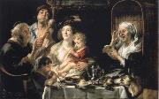 Jacob Jordaens How the old so pipes sang would protect the boys oil painting